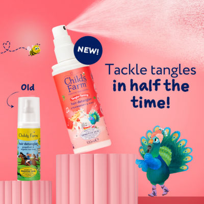 Tangle-Taming Hair Detangler 100ml, Strawberry and Mint, Kids Styling Protector Spray thumbnail 3