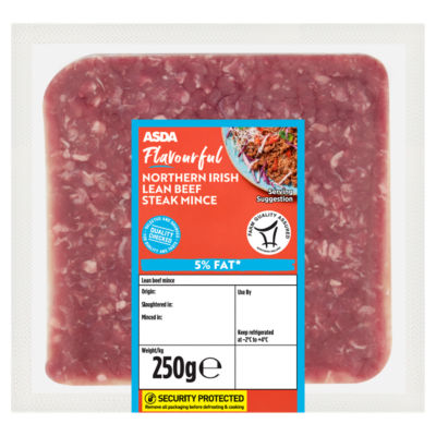Flavourful Northern Irish Lean Beef Steak Mince 5% Fat 250g