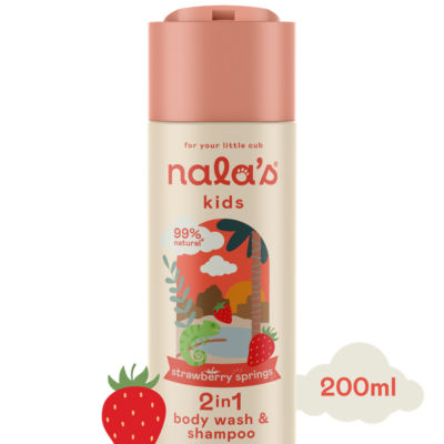 Nala's Kids Strawberry Springs 2 in 1 Body Wash & Shampoo 200ml