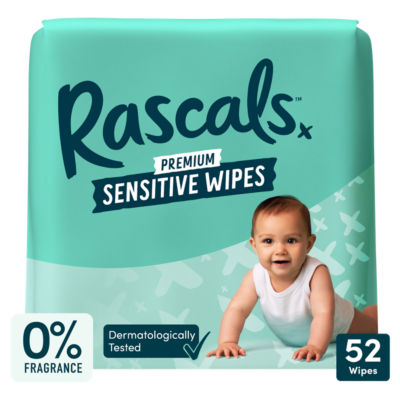 Rascals Premium Sensitive Baby Wipes 52 Pack