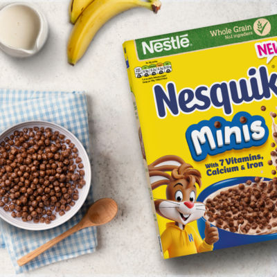Nesquik Chocolate Minis Breakfast Cereal 300g thumbnail 3