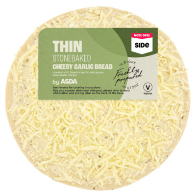 ASDA Cheesy Garlic Bread Medium Thin Stonebaked Pizza 259g thumbnail 2