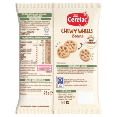 Banana Chewy Wheels 10+ Months Baby Finger Food 28g thumbnail 3