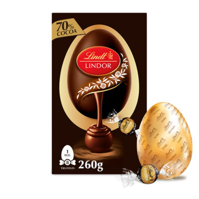 Lindor Dark Chocolate Egg With Lindor 70% Cocoa Truffles 260g thumbnail 3