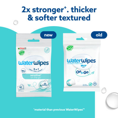 Sensitive+ On The Go Wipes, 3-In-1 Cleans, Cares, Protects, 99.9% Water, Unscented Wet Wipes,10 Count thumbnail 3