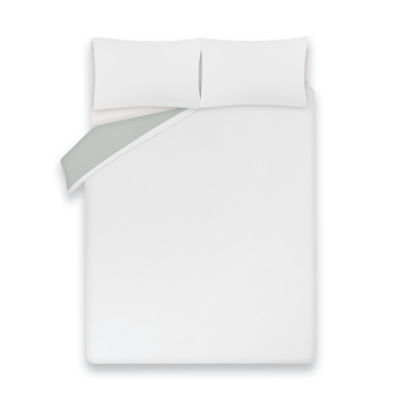 White Reversible Textured Duvet Set - Single thumbnail 6
