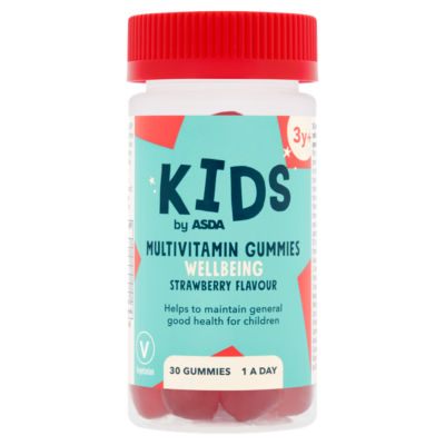 Kids by  Wellbeing Strawberry Flavour Multivitamin 1 A Day 3y+ 30 Gummies thumbnail 2