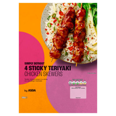ASDA 4 Sticky Teriyaki Chicken Skewers 340g thumbnail 2