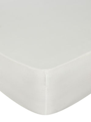 George Home White Plain Fitted Sheet - Double