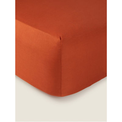 Orange Easycare Polycotton Fitted Sheet Single thumbnail 2
