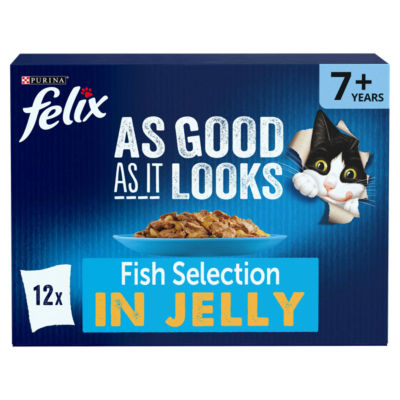 As Good As it Looks Senior 7+ Fish in Jelly Wet Cat Food 12x85g thumbnail 2