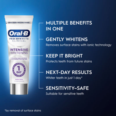 Pro 3D White Clinical Radiant White Toothpaste 75ml thumbnail 3