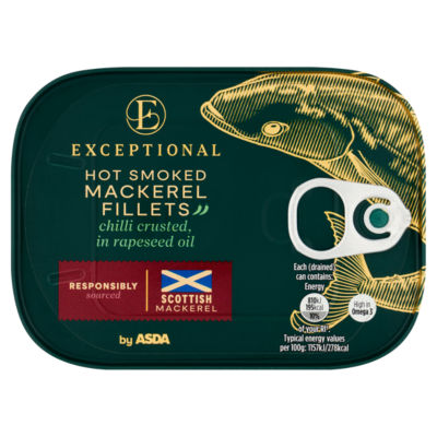 Exceptional by Hot Smoked Mackerel Fillets Chilli Crusted, in Rapeseed Oil 110g