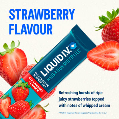 Hydration Multiplier* Strawberry Electrolyte Powder Mix Food Supplement 3 sachets thumbnail 4