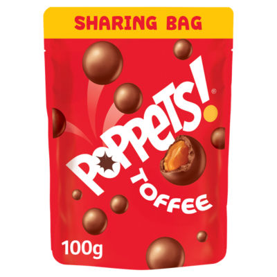 POPPETS TOFFEE POUCH 100G