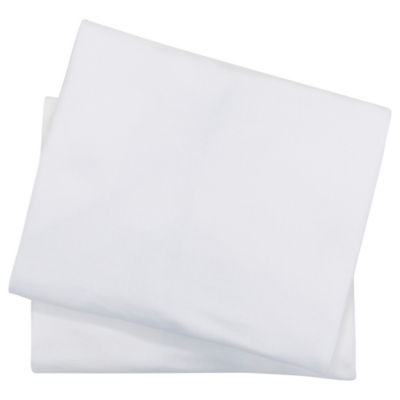White Fitted Travel Cot Sheet 2 Pack thumbnail 2