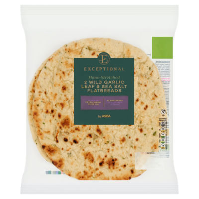 Hand-Stretched 2 Wild Garlic Leaf & Sea Salt Flatbreads thumbnail 2