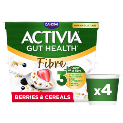 Fibre Berries & Cereals Gut Health Breakfast Yoghurt Multipack 4x115g thumbnail 2