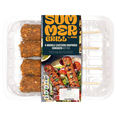 SUMMER GRILL by ASDA 4 Middle Eastern Inspired Chicken Koftas 240g