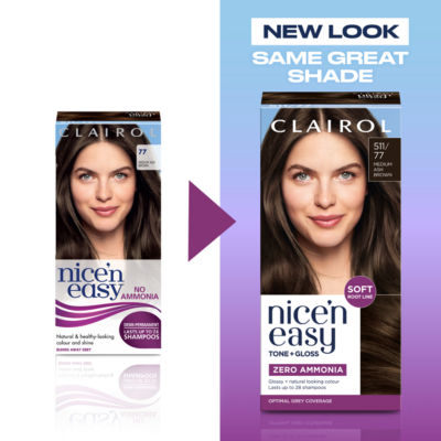 Nice'n Easy Tone + Gloss Semi Permanent Hair Dye - 511/77 Medium Ash Brown thumbnail 3
