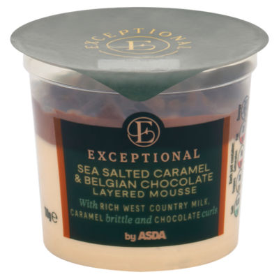 Exceptional by ASDA Sea Salted Caramel & Belgian Chocolate Layered Mousse 110g