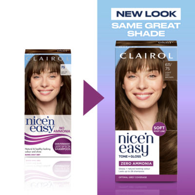 Nice'n Easy Tone + Gloss Semi Permanent Hair Dye - 611/75 Light Ash Brown thumbnail 3