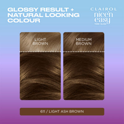 Nice'n Easy Tone + Gloss Semi Permanent Hair Dye - 611/75 Light Ash Brown thumbnail 4