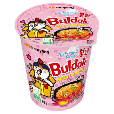 Samyang Carbonara Flavour Buldak Spicy Ramen Hot Chicken Flavour Cup 80g