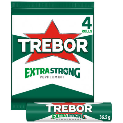 Extra Strong Peppermint Mints Rolls 4 Pack 145g (4 x 36.4g) thumbnail 2