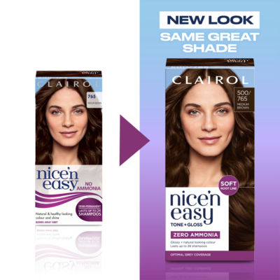 Nice'n Easy Tone + Gloss Semi Permanent Hair Dye - 500/765 Medium Brown thumbnail 3