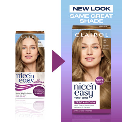 Nice'n Easy Tone + Gloss Semi Permanent Hair Dye - 811/73 Medium Ash Blonde thumbnail 3