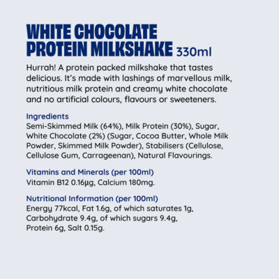 White Choc Protein Milkshake 330ml thumbnail 4