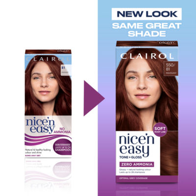 Nice'n Easy Tone + Gloss Semi Permanent Hair Dye - 550/81 Mahogany thumbnail 3