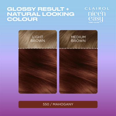 Nice'n Easy Tone + Gloss Semi Permanent Hair Dye - 550/81 Mahogany thumbnail 4
