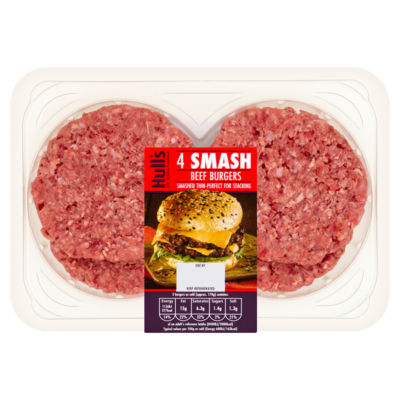 4 Smash Beef Burgers 340g thumbnail 2