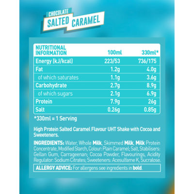 Chocolate Salted Caramel Flavour Protein Shake 330ml thumbnail 3