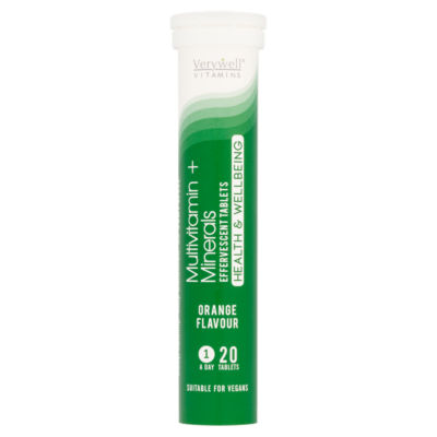 Vitamins Multivitamin + Minerals Orange Flavour Effervescent 1 a Day 20 Tablets thumbnail 2