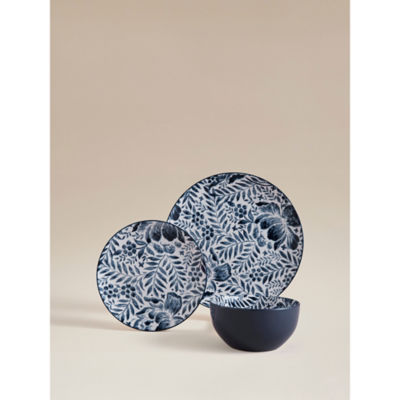 Blue Floral Dinner Set - 12 Piece