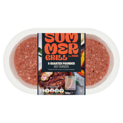 8 Quarter Pounder Beef Burgers 908g thumbnail 2