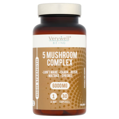 Being High Strength 5 Mushroom Complex 6000mg 1 A Day 30 Capsules
