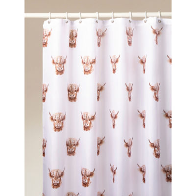 Natural Highland Cow Shower Curtain thumbnail 2