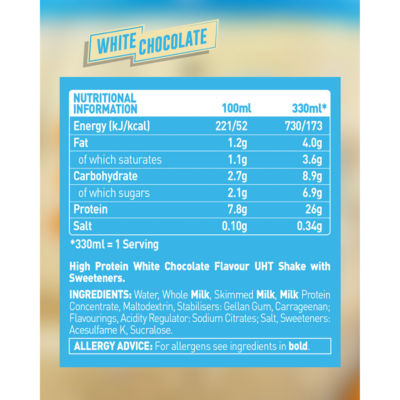 White Chocolate Flavour Protein Shake 330ml thumbnail 3