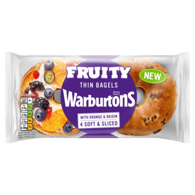 4 Soft & Sliced Fruity Thin Bagels with Orange & Raisin thumbnail 2