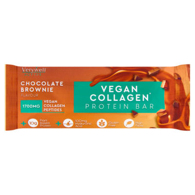 Active Chocolate Brownie Flavour Vegan Collagen Protein Bar 43g thumbnail 2