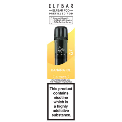 Elf Bar 600 Refillable Pod Banana Ice 20mg/ml 2 x 2ml