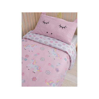 Unicorn 3D Pillow Case Reversible Toddler Duvet Set