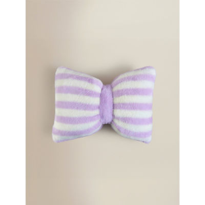 Pink & White Striped 3D Bow-Shaped Cushion