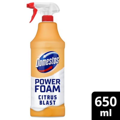 Domestos Toilet & Bathroom Cleaner Spray Power Foam Citrus Blast 650 ml