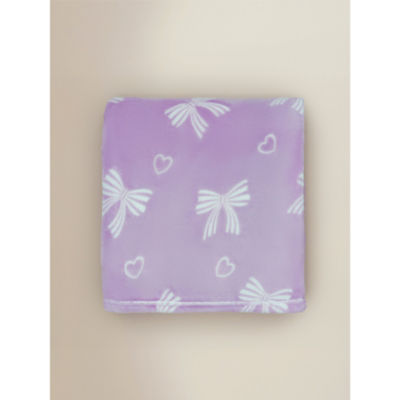 Lilac Bows Fleece Blanket - 120cm x 150cm thumbnail 2