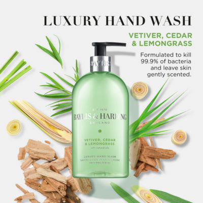 Signature Vetiver, Cedar & Lemongrass Anti-Bacterial Hand Wash 500ml thumbnail 4